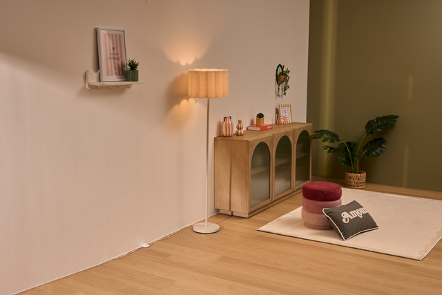 Lampa de podea înaltă RONA cu abajur din material, Ø 37 x 150 cm