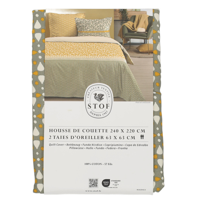 Set lenjerie de pat din bumbac, MAGDALA, 240 x 220 cm