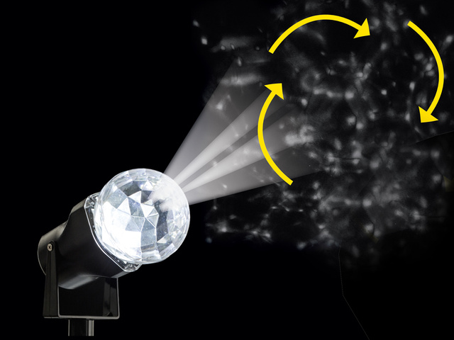 Proiector exterior, fulgi de zăpadă