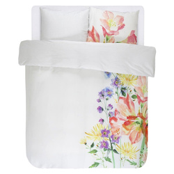 Set de lenjerie de pat din bumbac pentru 2 persoane, set de fețe de pernă satinate decorative, 100% bumbac - motiv floral, 200 x 220 cm, Essenza