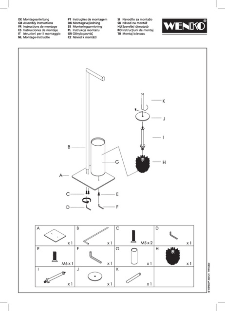 Suport pentru perie toaleta cu suport hartie 2in1 RECCO