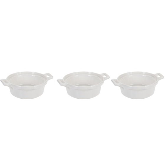 Vase de copt din portelan, 3 bucati, rotunde