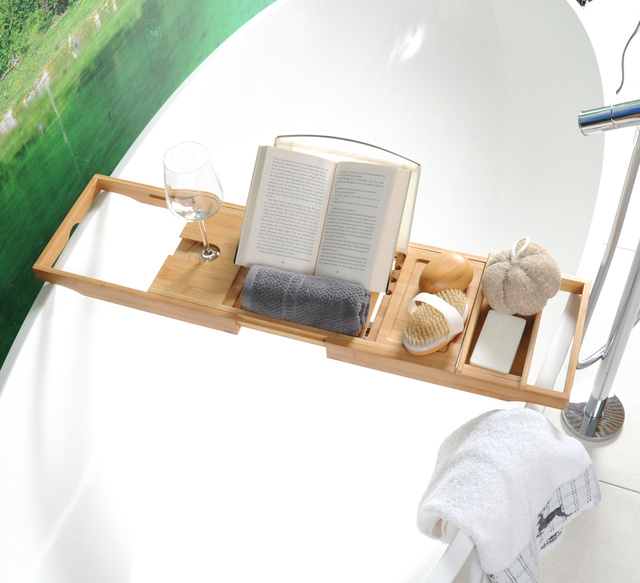 Masuta cada bambus, latime reglabila 70 - 105 cm, Kesper