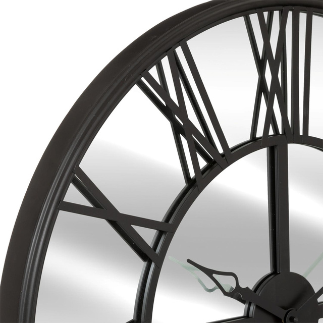 Ceas de perete pentru living, cadran industrial, sticla si metal, Ø 70 cm