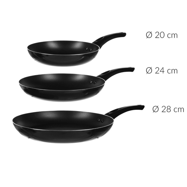 Set tigăi din aluminiu, 3 în 1