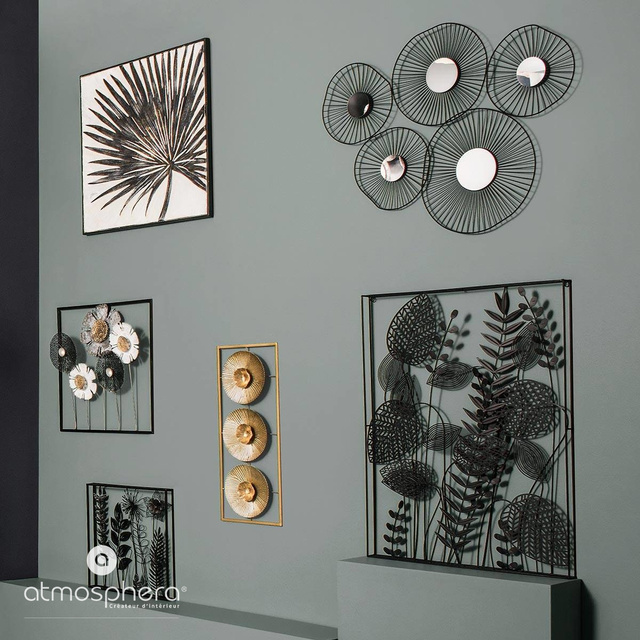 Decor de perete cu motiv de umbrele in cadru, 25 x 61 cm