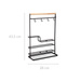 Organizator bucatarie cu carlige, 28 x 12 x 43,5 cm, suport metalic