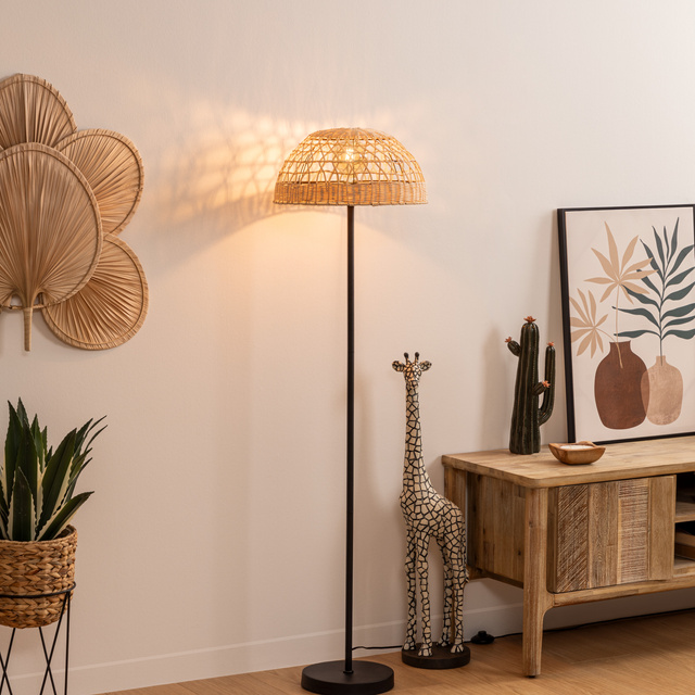 Lampă de podea RORY cu abajur împletit, Ø 40 × 150,5 cm