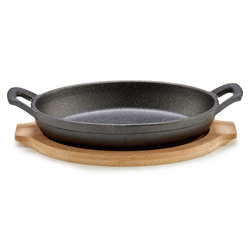 Vas din fontă pe suport de bambus SLATE