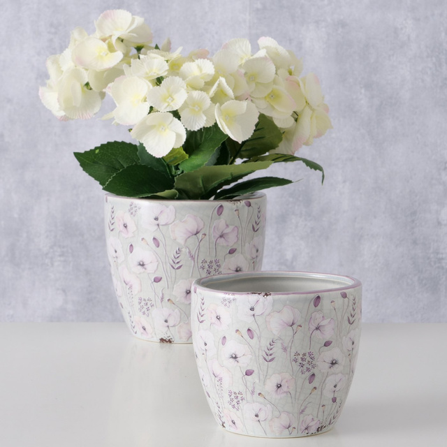 Ghivece ceramice cu flori pictate, SARAH