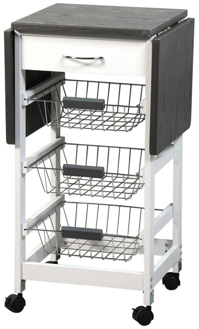 Bar de bucătărie pe roți cu blat pliabil