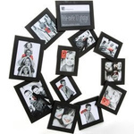 Rama foto colaj 12 fotografii, Negru, 60x58 cm,