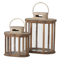 Set 2 felinare  din lemn Laurie