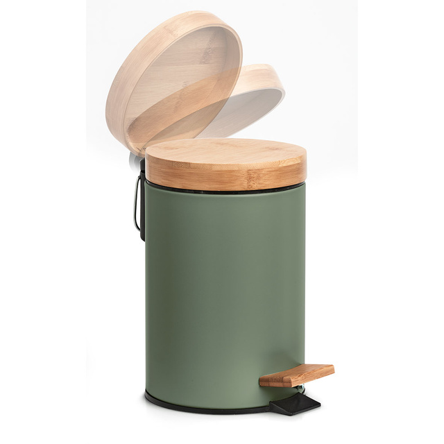 Cos pentru baie din metal si bambus, Ø 16,8 cm