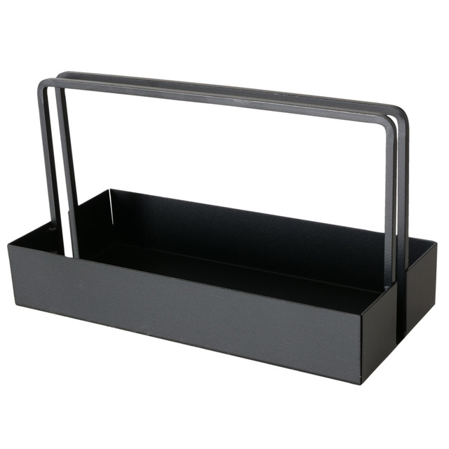 Tava decorativa metalica Como, neagra, 14 x 30 cm