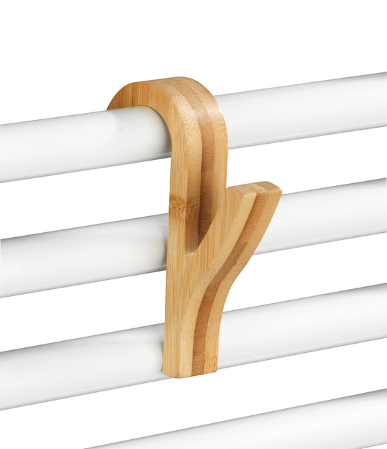 Carlige pentru calorifer din bambus, 2 buc.