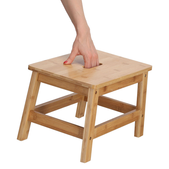 Taburet din bambus, 38,5 x 26 x 25 cm