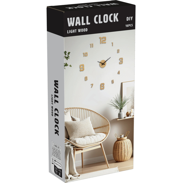 Ceas de perete 3D TETI, autoadeziv