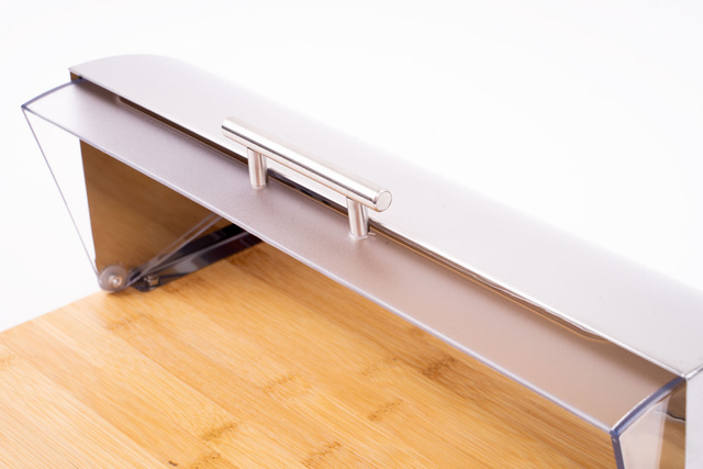 Cos servire pentru paine, Secret de Gourmet, 37x27x15 cm, Lemn, Maro/Transparent