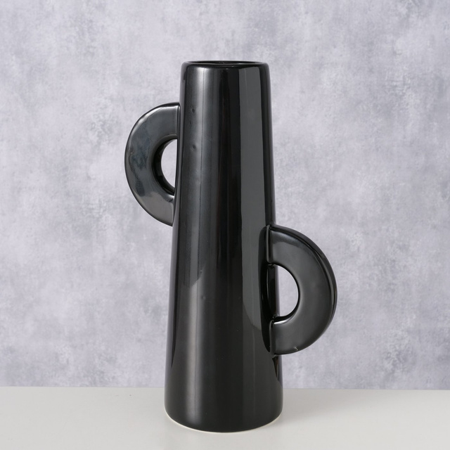 Vaza Isaac, lucioasa, 26 cm, negru