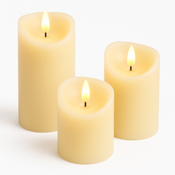 Lumânări decorative LED Ø 7 cm, 3 buc.