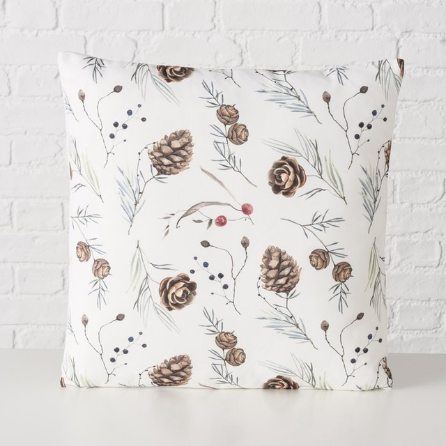 Pernă decorativă cu model de plante de iarnă NORDALA, 45 x 45 cm