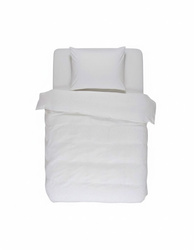 Set de lenjerie din satin de bumbac în nuanța albă, fețe de pernă decorative cu motiv animalier, Essenza 140 x 220/60 x 70 cm