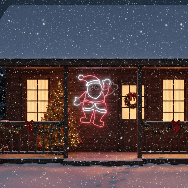 Decorațiune de Crăciun LED, Moș Crăciun, 55 x 61 cm