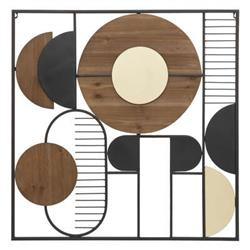 Decoratiune de perete metalica Aenor, geometrica, 70 x 70 cm