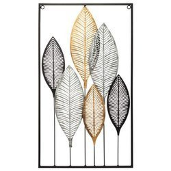 Decoratiune de perete, DECO cu motiv de frunze, 37 x 65 cm