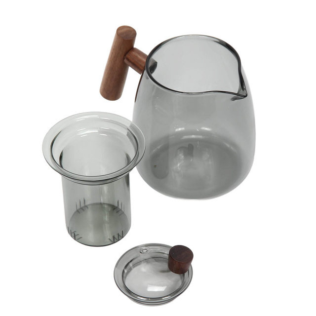 Cana pentru infuzare din sticlă gri TWISTED LIME, 800 ml