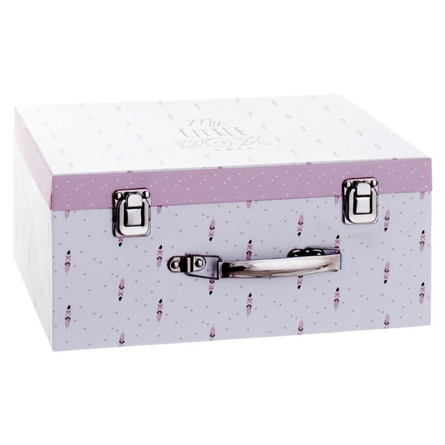 Set 3 cutii depozitare, Alb/Roz, Atmosphera Createur d'interieur