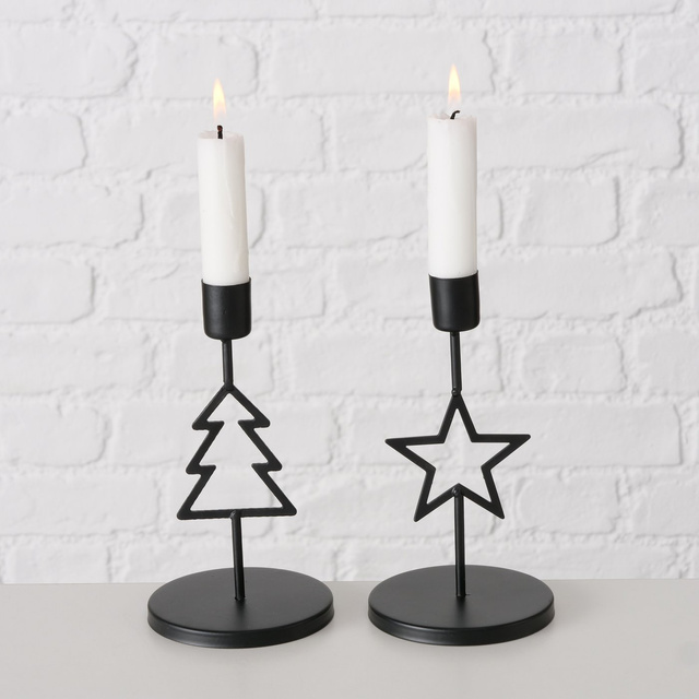 Candelabru metalic pentru o singură lumânare NORGA, înălțime 17 cm