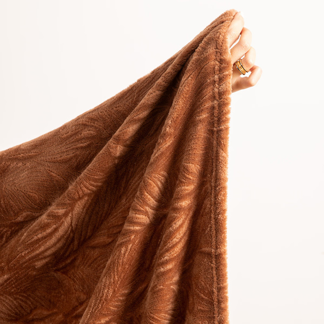 Pătură flanelată periată Ryo terracotta 180 x 230 cm