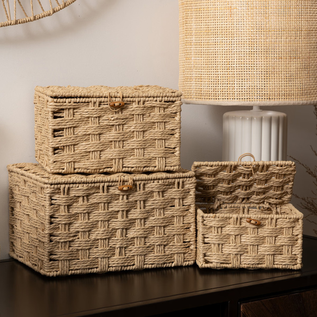 Set de cutii din hârtie naturală Elio x3