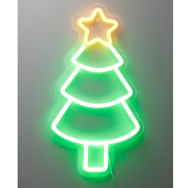 Neon de Crăciun pentru perete, LED, 23 x 22 cm, brad.