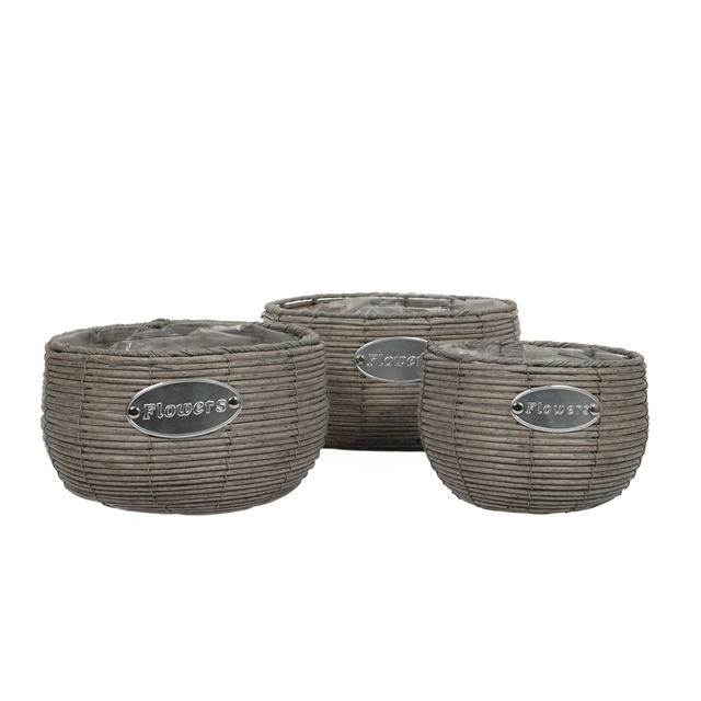 Set ghivece rotunde, 3 buc, diferite dimensiuni