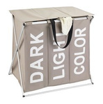 Cos de rufe pliabil cu 3 compartimente, Bej, 118 L, Wenko