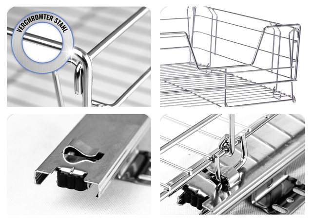 Organizator pentru ustensile de bucătărie, Argintiu, 50x50x23 cm