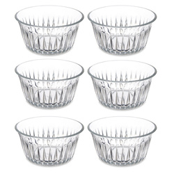 Set 6 boluri din sticlă cu caneluri, 175 ml