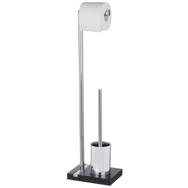 Suport pentru hârtie igienică și perie de toaletă, NOBLE - 2 în 1, WENKO, negru