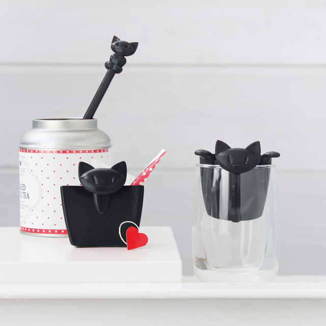 Infuzor de ceai MIAOU, KOZIOL, negru cosmos