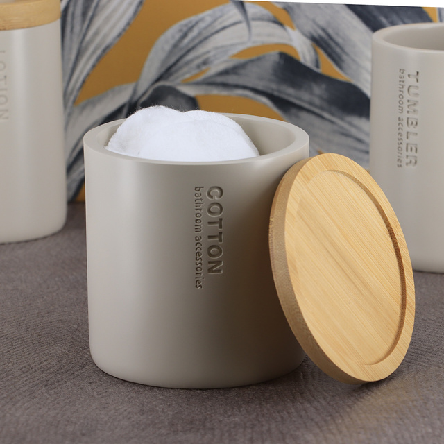 Recipient pentru dischete SAVA, capac din bambus, Ø 9,5 cm