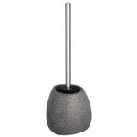 Perie WC cu suport PION, Gri, 38x13,5 cm, WENKO