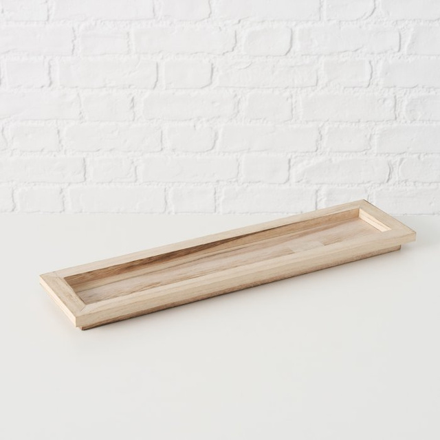 Tavă decorativă cu figurine și suporturi pentru lumânări, lungime 42 cm