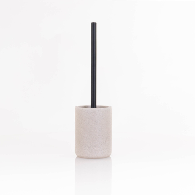 Perie de toaletă cu mâner negru, 10 x 40 cm, NISIP