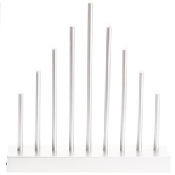 Sfeșnic LED decorativ argintiu, 9 lumânări