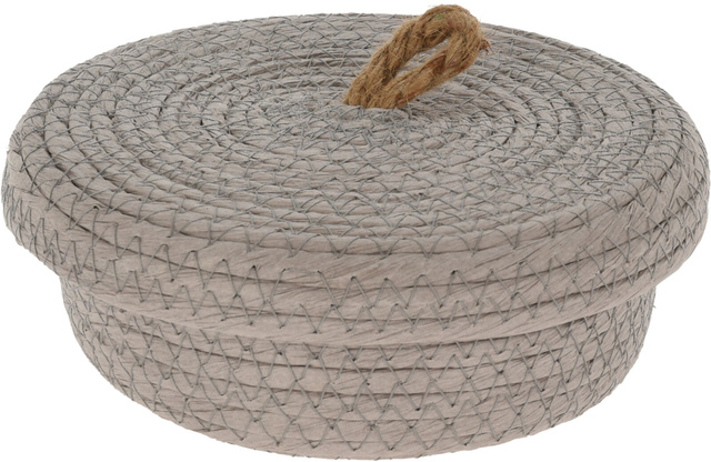 Coșuri de depozitare decorative, capac din iută, 3 buc