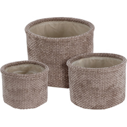 Set de coșuri rotunde pentru depozitare, 3 buc.