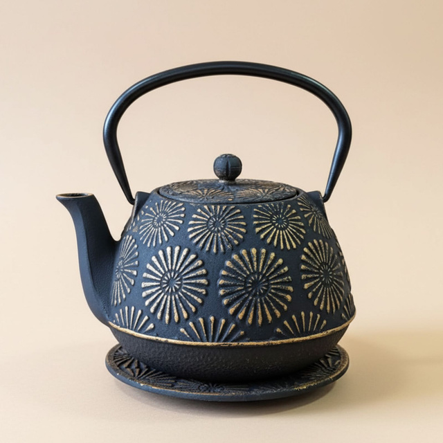 Cumpăna din fontă cu cești și suport KOGA, 1200 ml, aurie